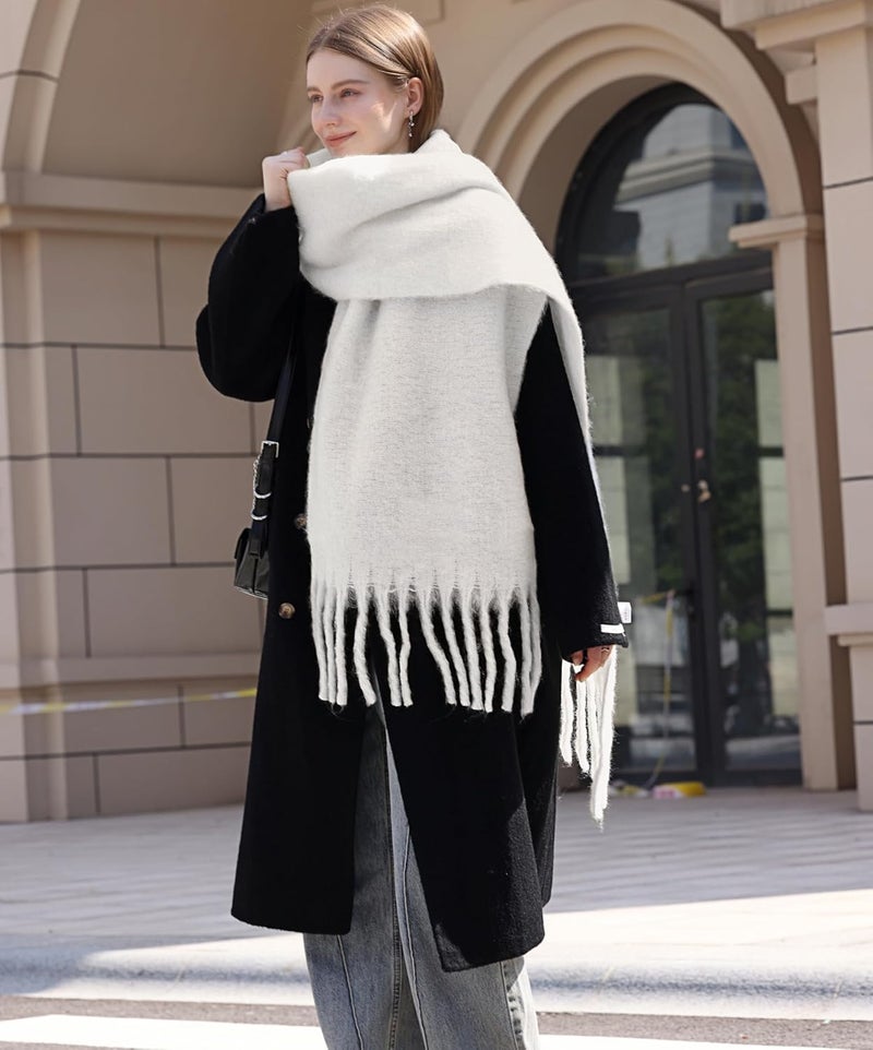Wander Agio Winter Warm Scarf Long Pashmina Extra Large Shawls and Wraps for Women Large Blanket Scarves Solid - Image 5